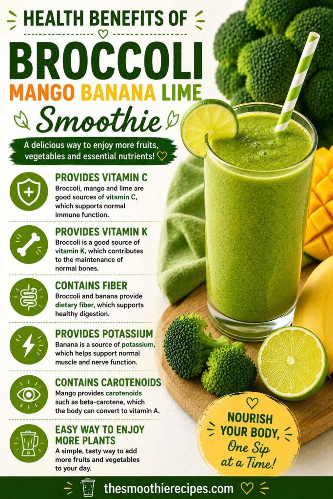 Broccoli Mango Banana Lime Smoothie Benefits