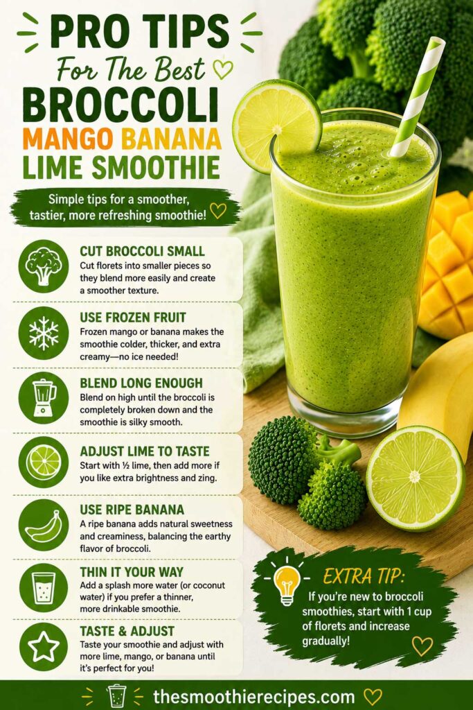 Broccoli Mango Banana Smoothie Tips