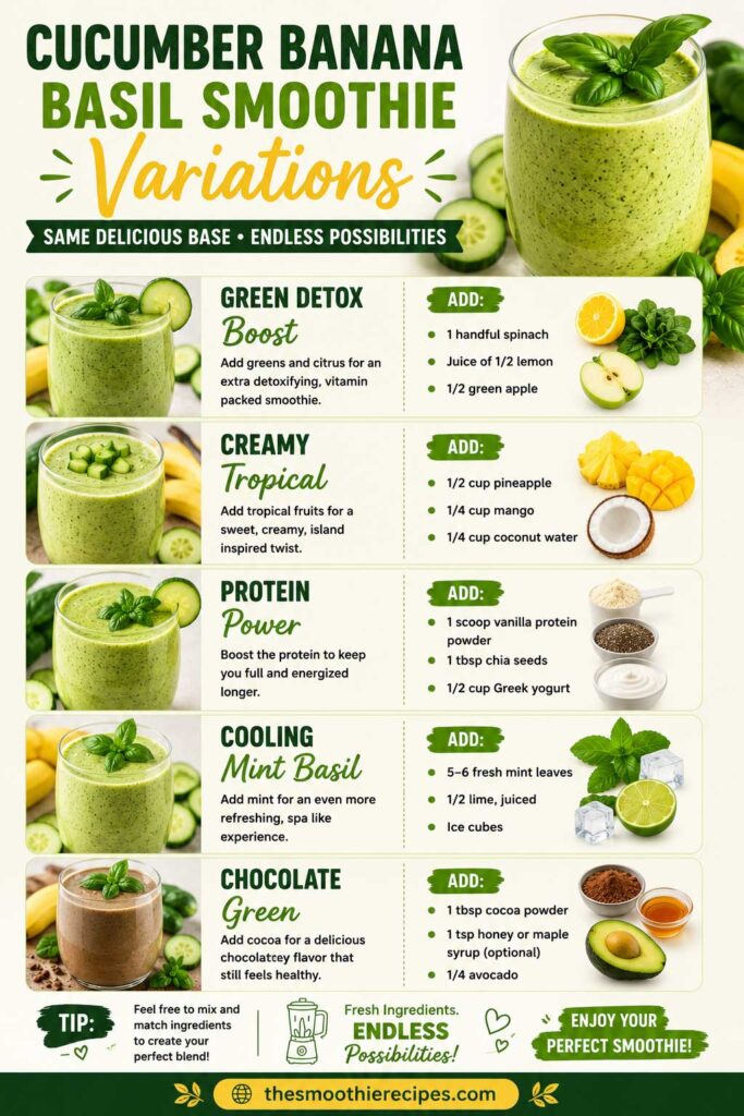 Cucumber Banana Basil Smoothie Variations recipes