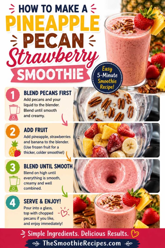 How To Make Pineapple Pecan Strawberry Smoothie