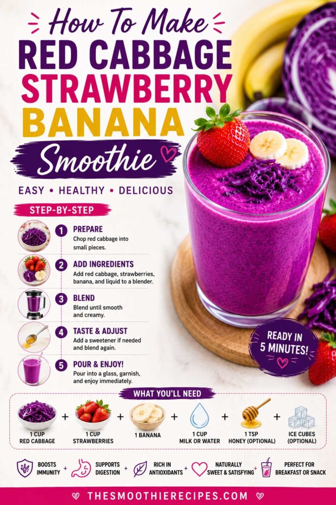 How to make a purple smoothie recipe with red cabbage