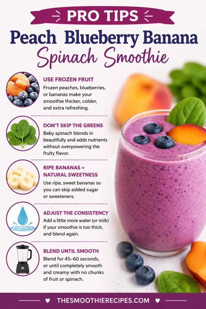 Peach Blueberry Spinach Smoothie Pro Tips