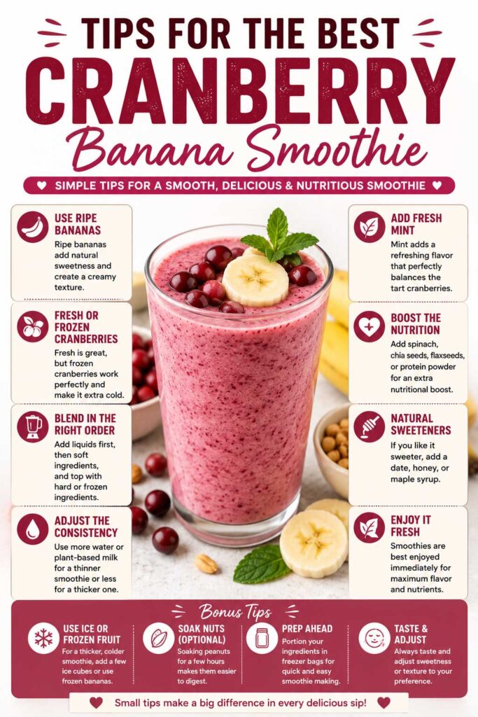 Tips for the Best Cranberry Banana antioxidant smoothie