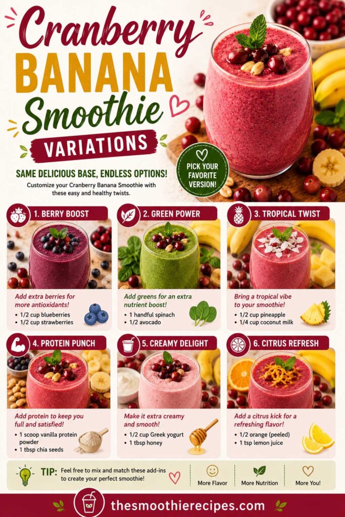 banana cranberry smoothie recipe Variations