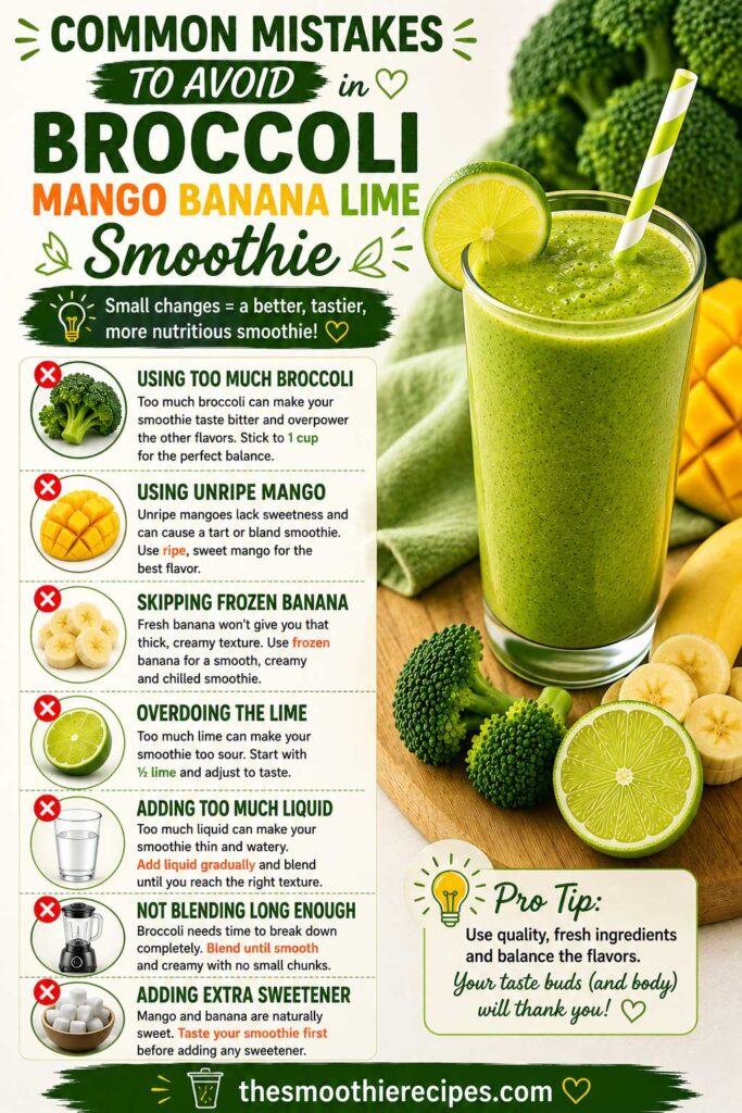 green smoothie with broccoli Mistakes to Avoid