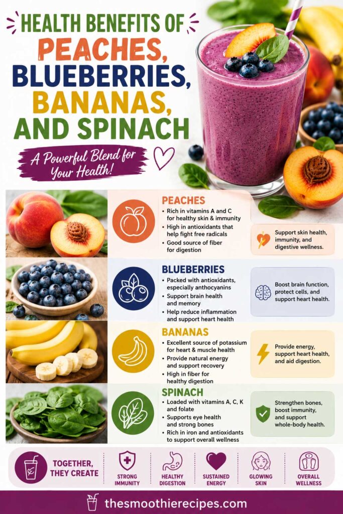 green smoothie with peaches blueberry banana smoothie Health Benefits