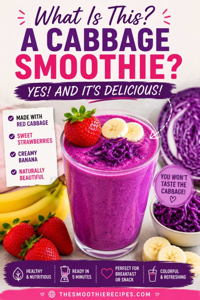 healthy smoothie with red cabbage recipe