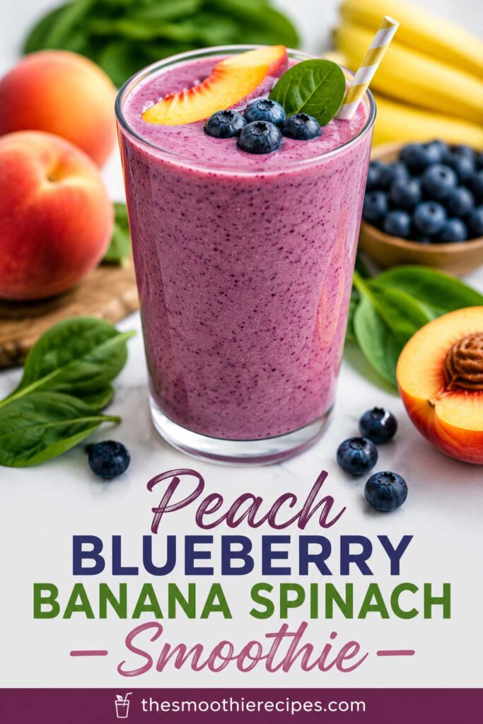 peach blueberry banana spinach smoothie