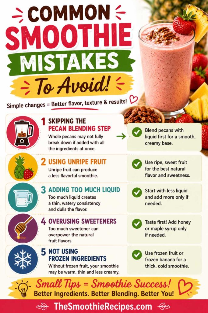 pineapple strawberry smoothie Common smoothie mistakes and tips
