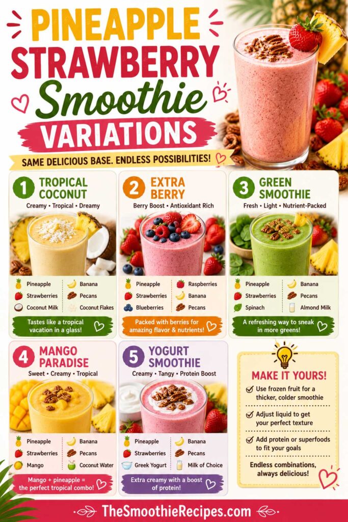 strawberry pineapple smoothie recipe variations
