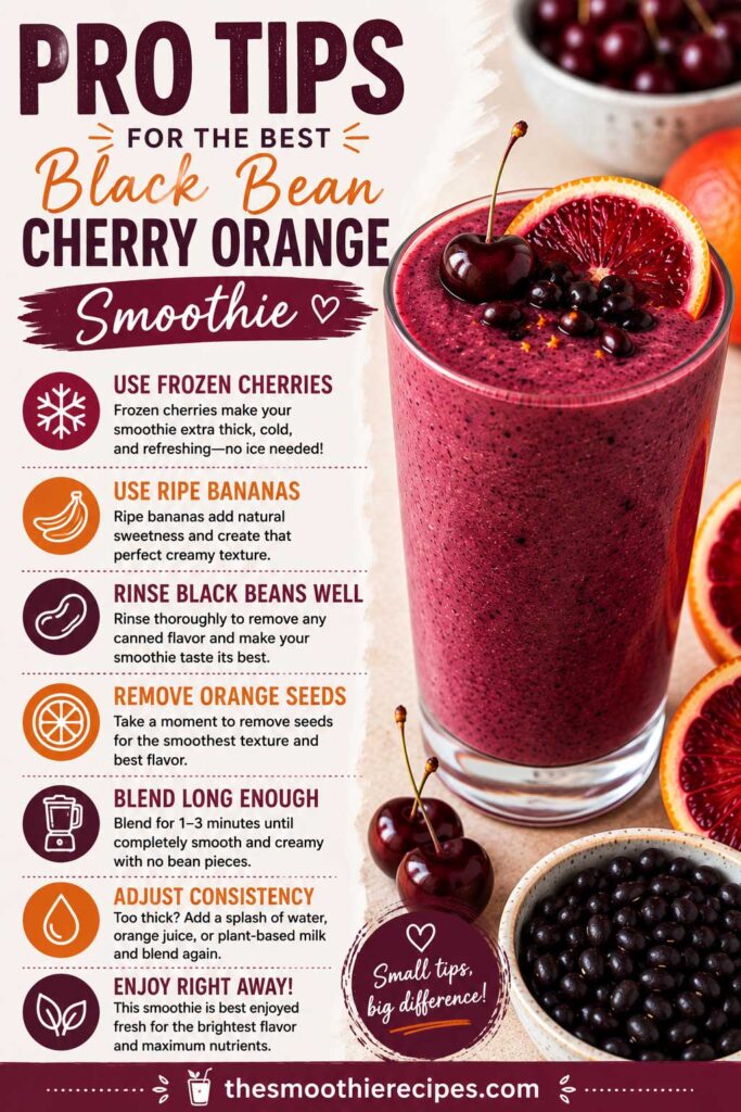 black bean smoothie recipe pro tips infographic