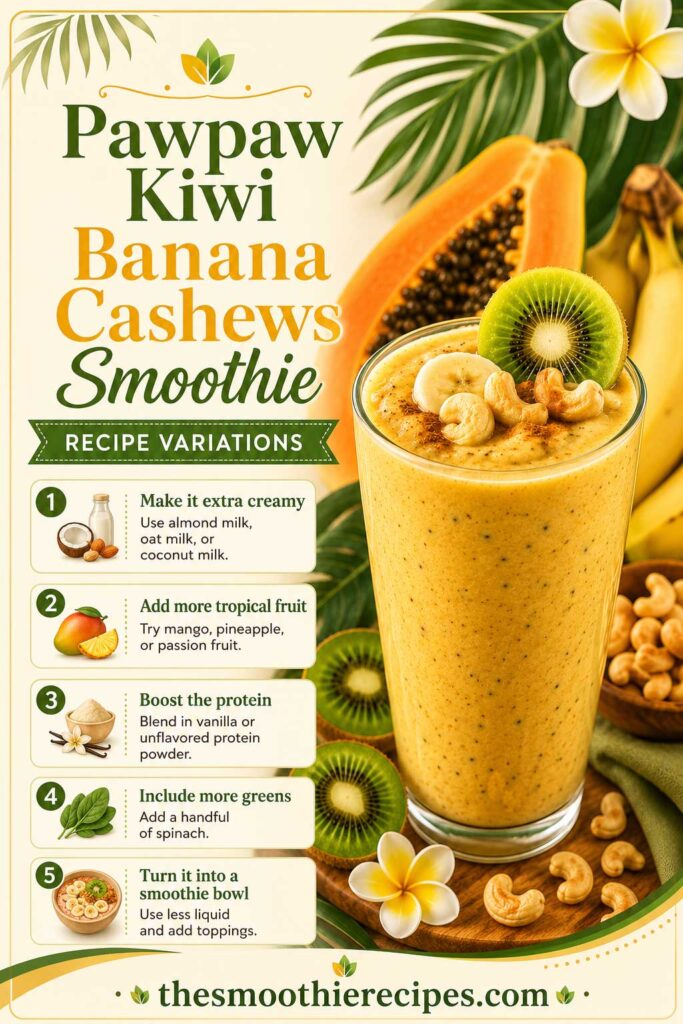 Health Benefits of pawpaw kiwi banana cashews smoothie