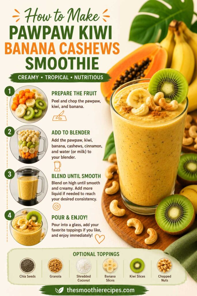 healthy breakfast smoothie papaya kiwi smoothie recipe