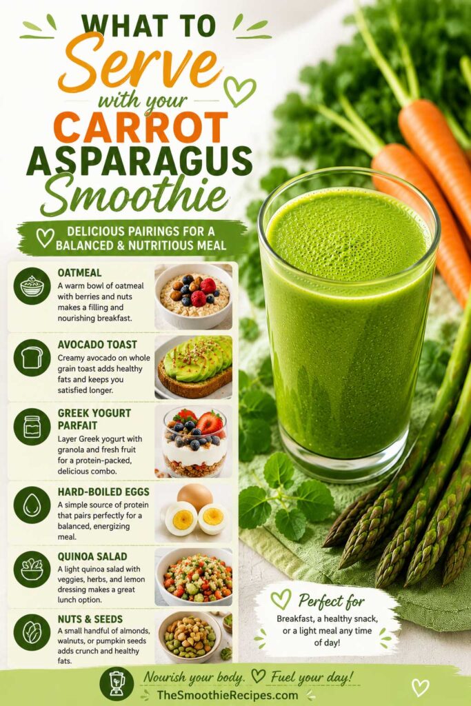Carrot Asparagus Healthy smoothie and pairing ideas