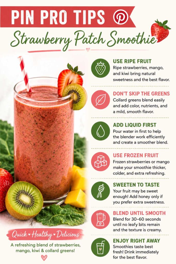 strawberry green smoothie pro tips