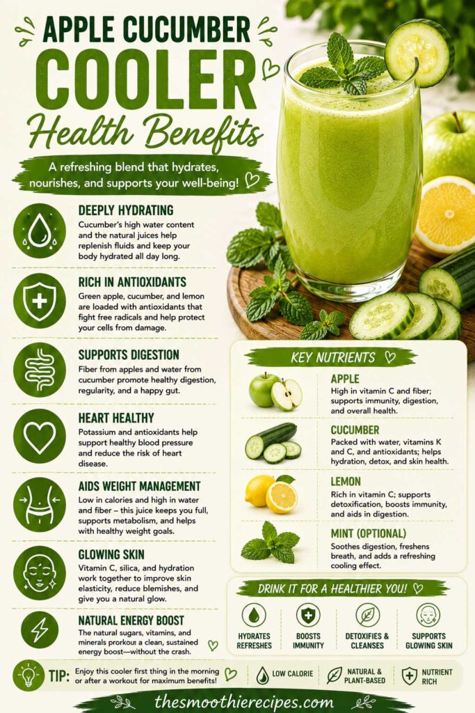 fresh apple juice green apple cucumber drink Health Benefits