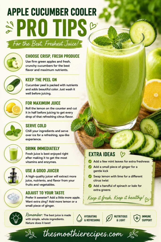 green apple juice recipe Pro Tips Infographic
