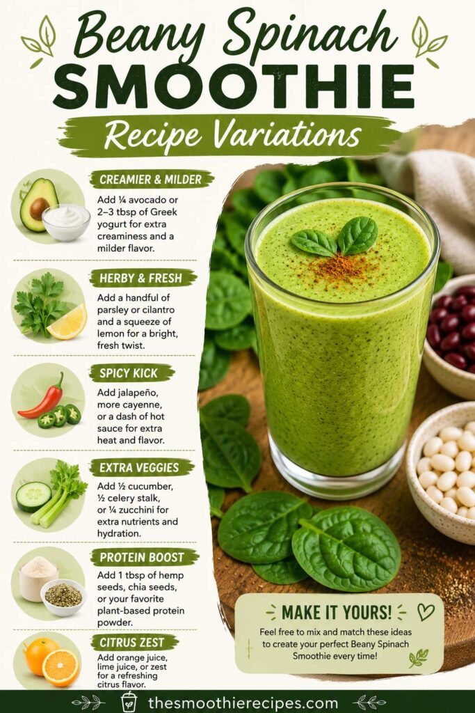 Beany Spinach Smoothie Recipe Variations