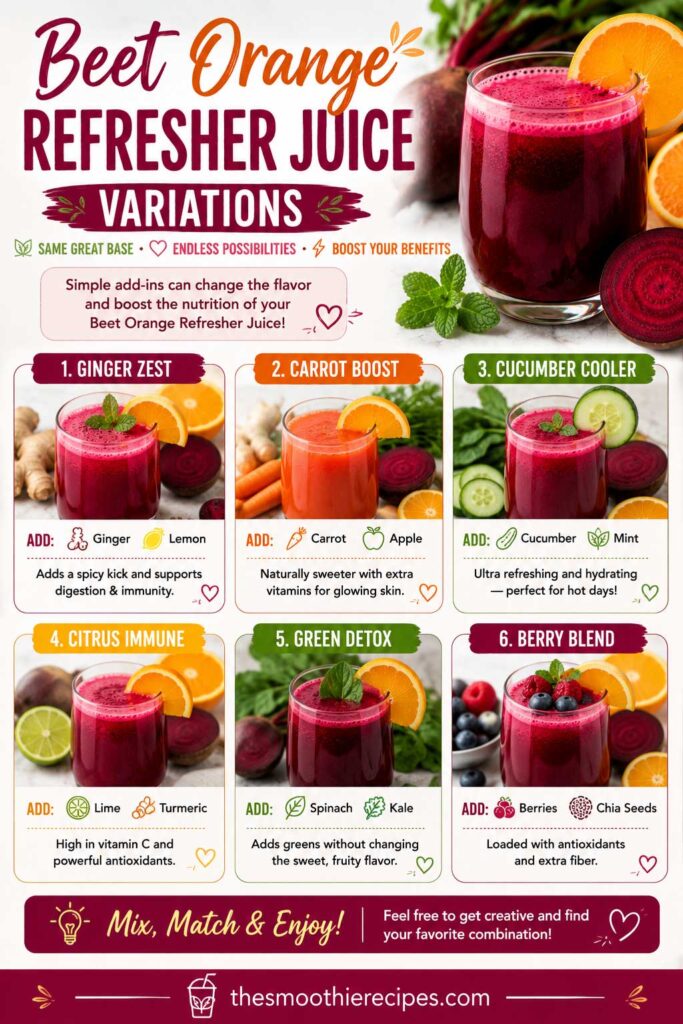 Beet Orange Refresher Juice Variations