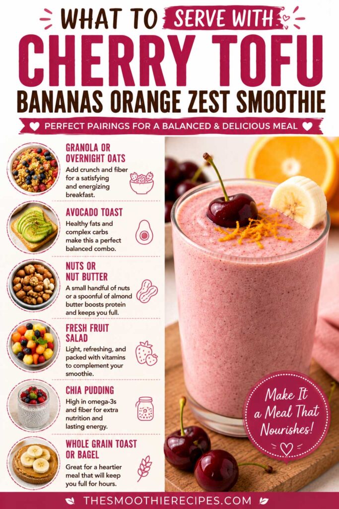 Cherry tofu smoothie pairing ideas easy vegan smoothie