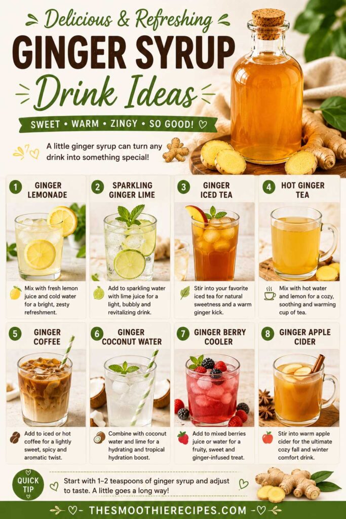 Ginger Syrup Drink Ideas Infographic