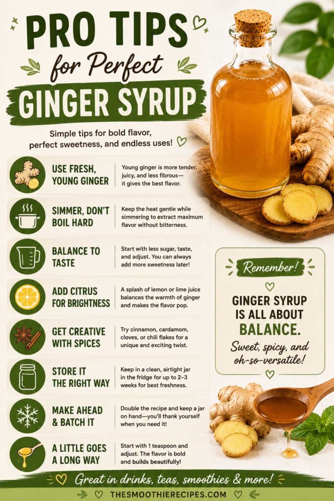 Ginger Syrup Pro Tips Infographic