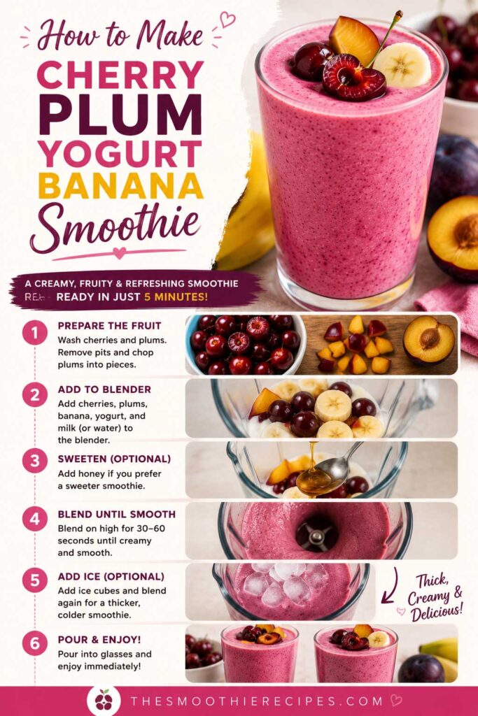 How To Make Cherry Plum Yogurt Banana Smoothie recipe