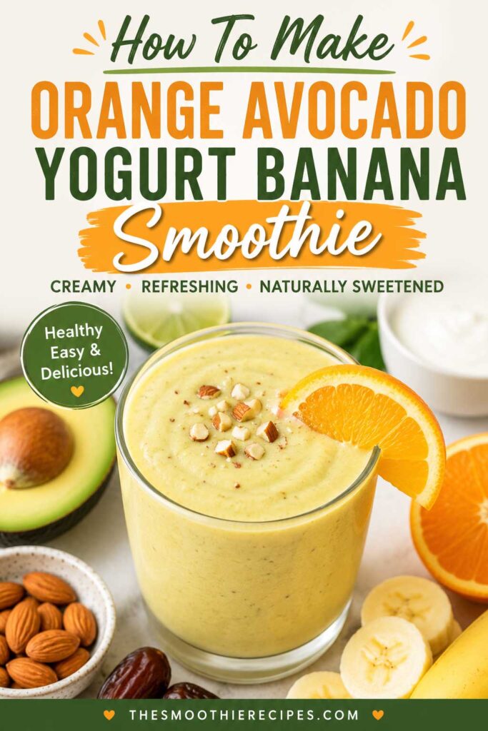 How To Make Orange Avocado Yogurt Banana Smoothie recipe