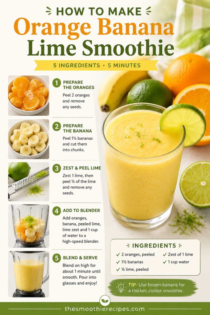 How To Make Orange Banana Lime Smoothie