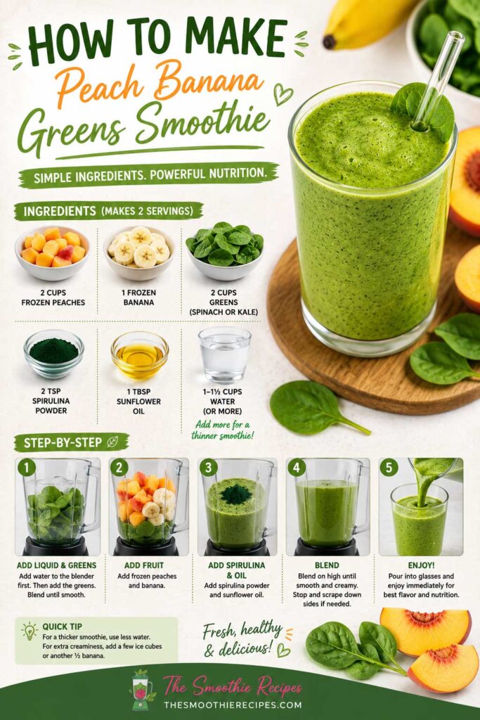 How to Make Peach Banana Greens Smoothie recipe
