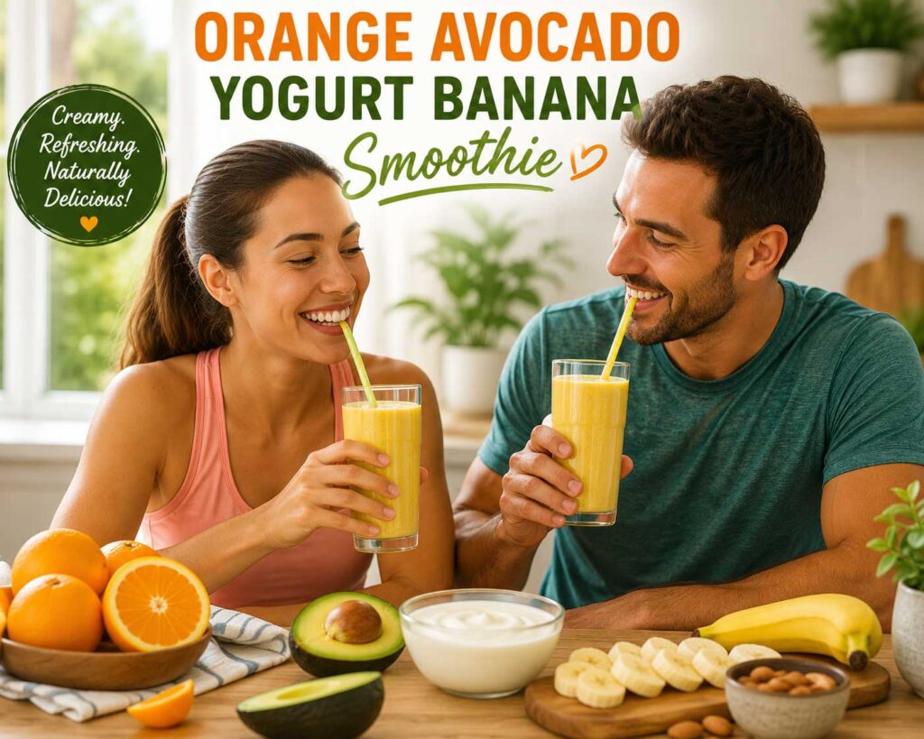 Ingredients For Orange Avocado Yogurt Banana Smoothie