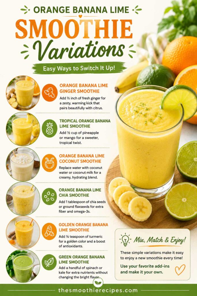 Orange Banana Lime Smoothie Variations