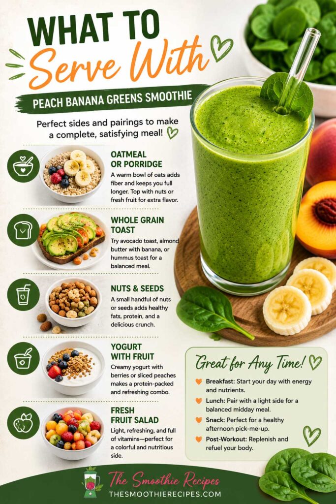 Peach banana greens smoothie pairings