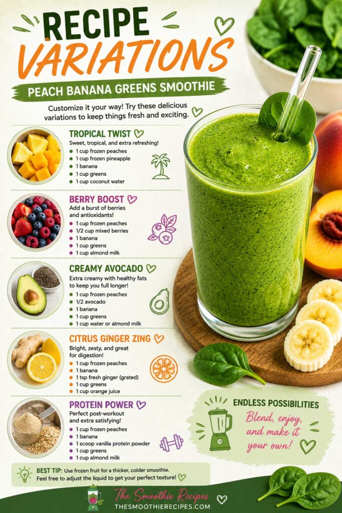 Peach banana smoothie variations chart