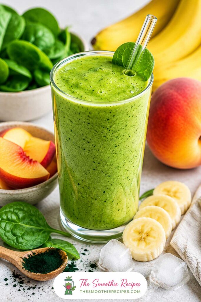 peach green smoothie peach breakfast smoothie