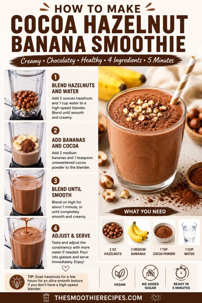 How to Make Cocoa Hazelnut Banana Smoothie