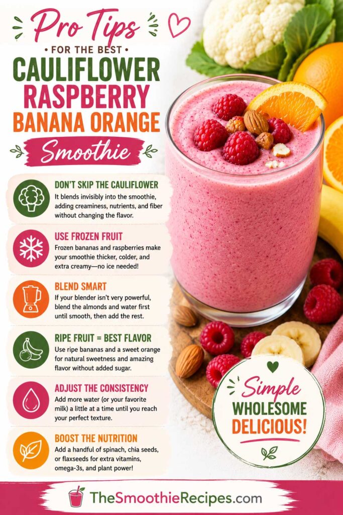 Tips for the Best Cauliflower Raspberry Orange Banana Smoothie