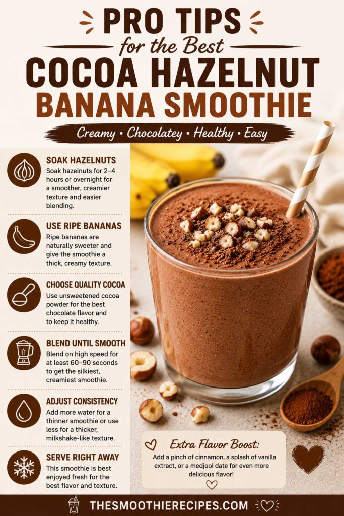 Tips for the Best Cocoa Hazelnut Banana Smoothie
