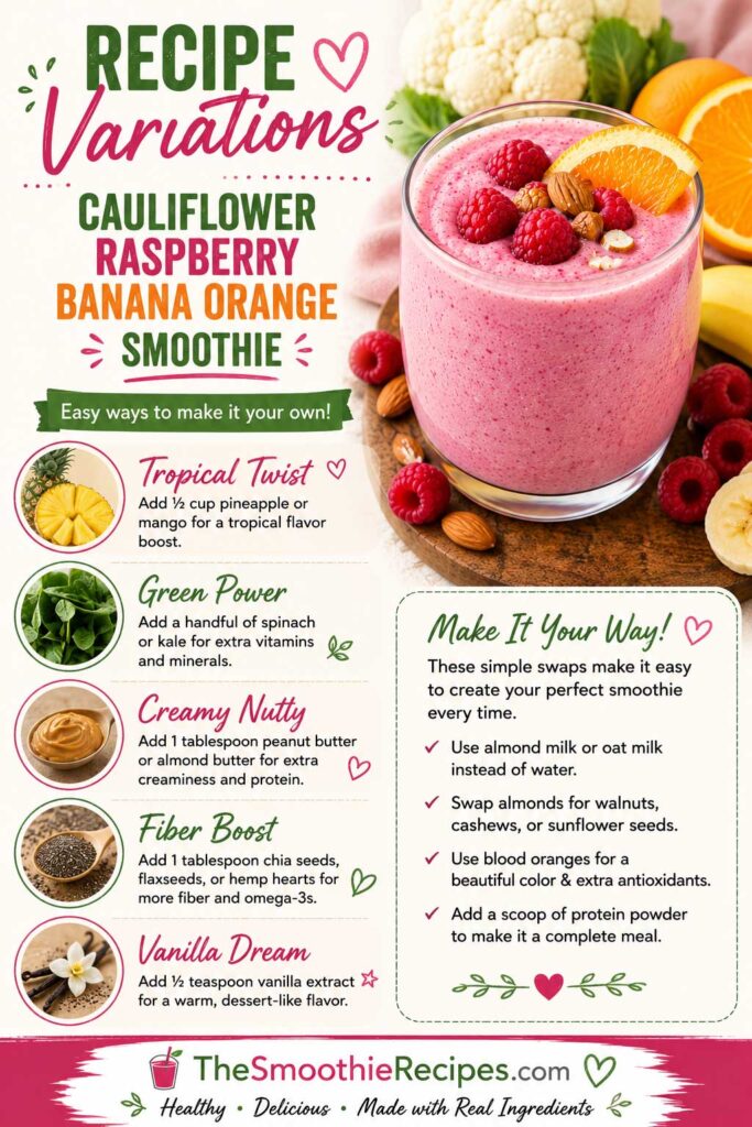 cauliflower smoothie healthy breakfast drink Variations and Substitutions