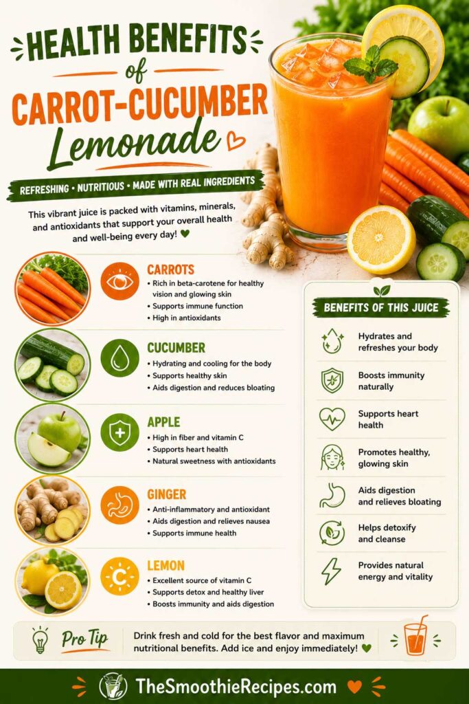 Health Benefits of carrot apple cucumber juice