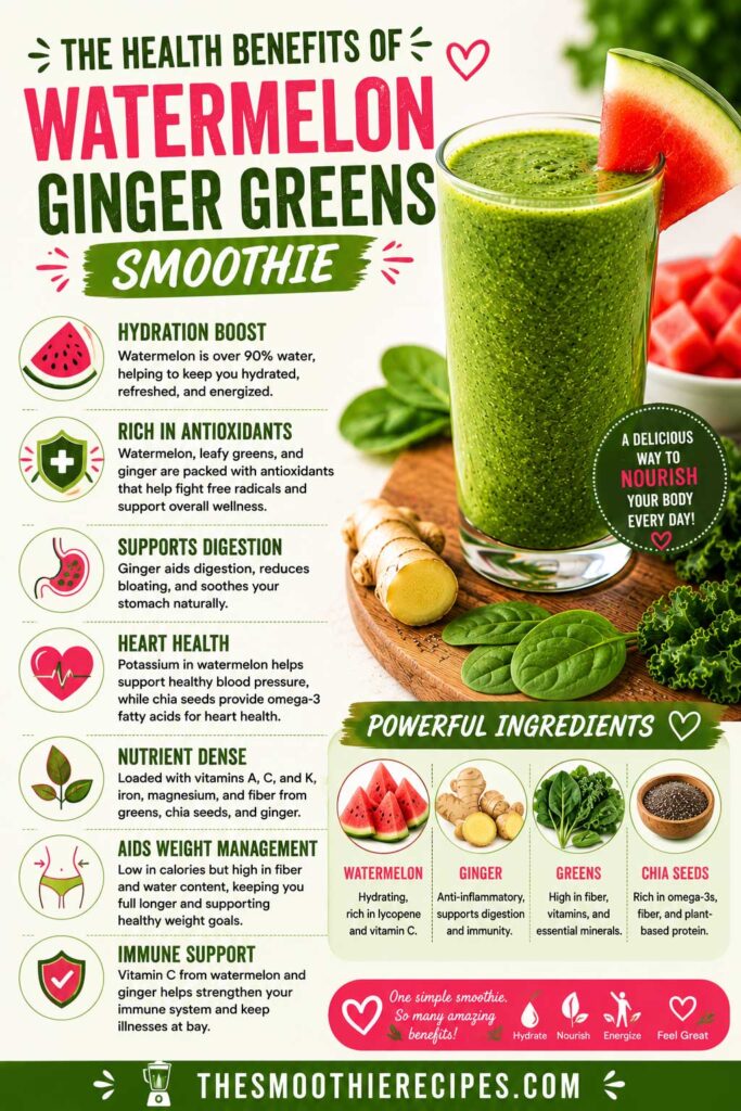 Health Benefits of watermelon chia smoothie leafy green smoothie