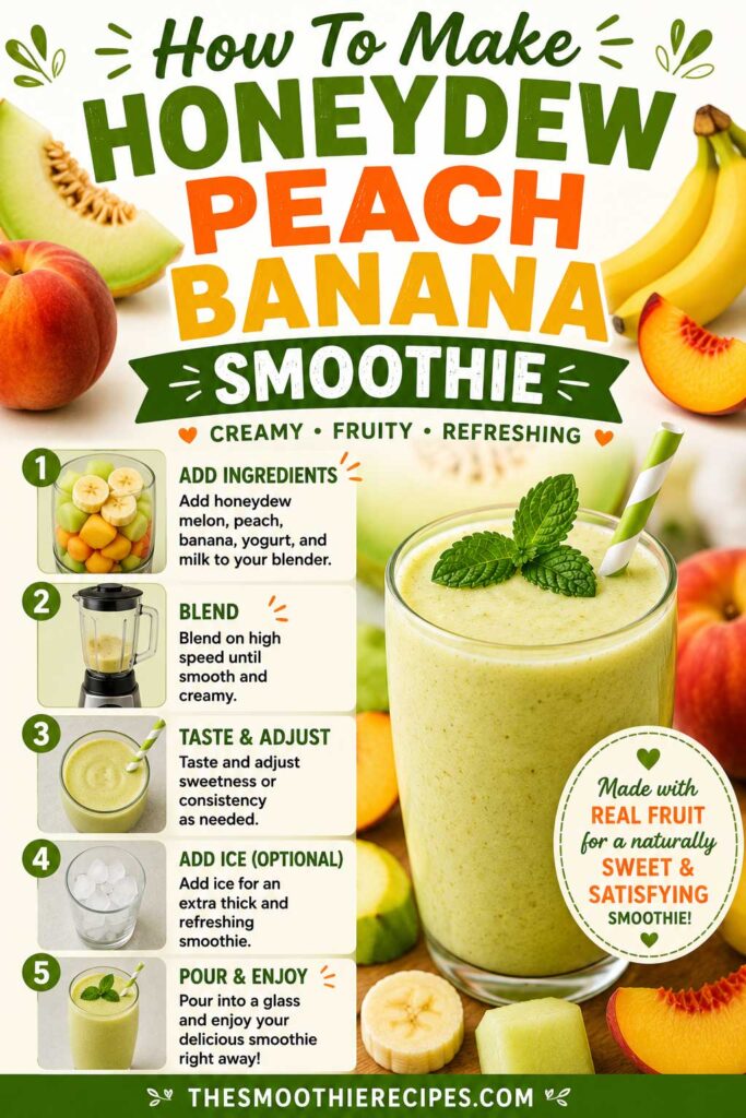 How To Make Honeydew Peach Banana Smoothie