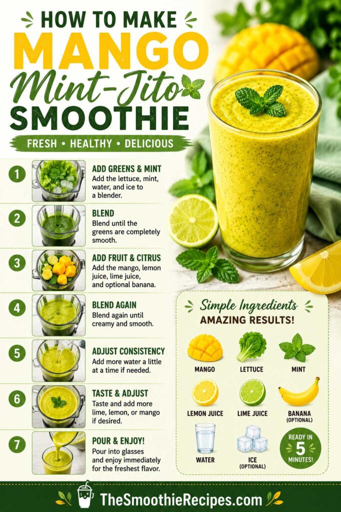How to Make Mango Mint-Jito Smoothie refreshing mango drink