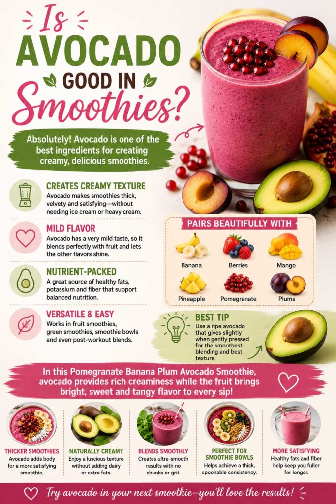 Avocado Smoothie Benefits Infographic