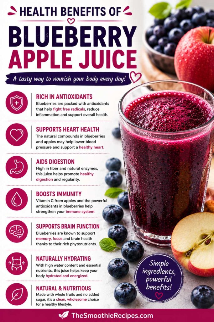 Health Benefits of Blueberries and Apples immune boosting juice