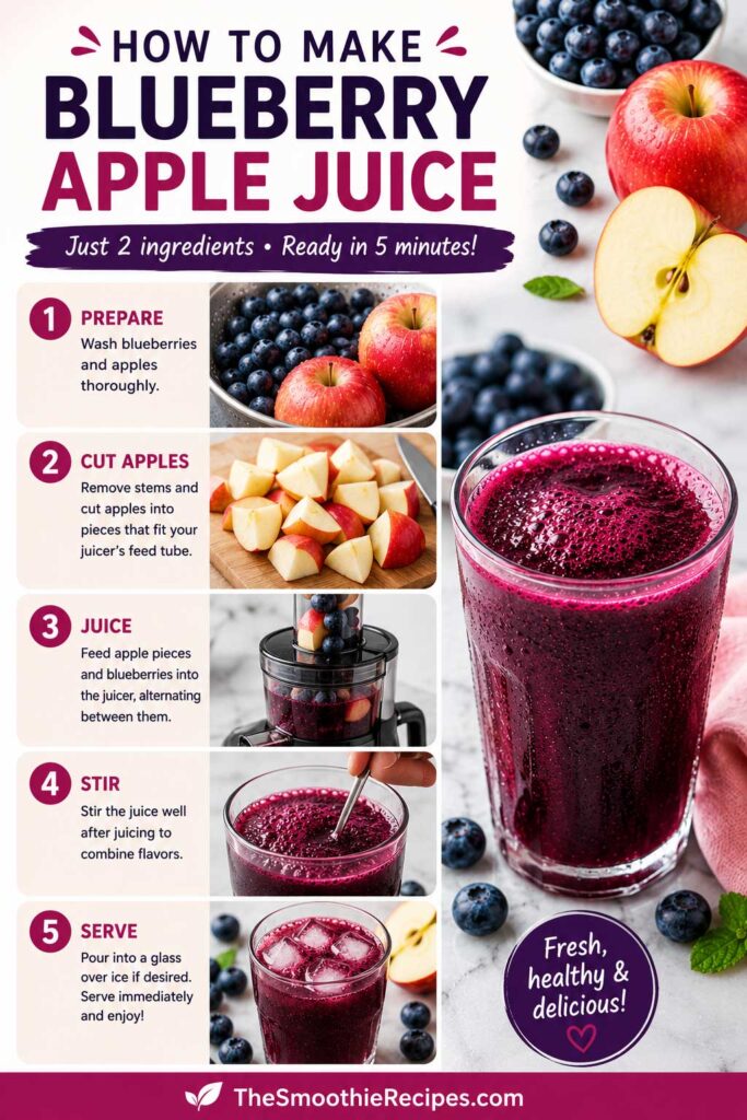 How to Make Blueberry Juice recipe with apples