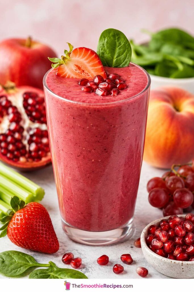 pomegranate healthy strawberry smoothie antioxidant smoothie