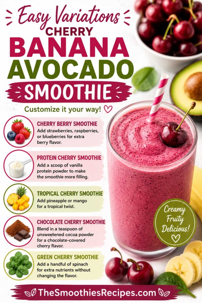 Cherry Banana Avocado Smoothie recipe variations
