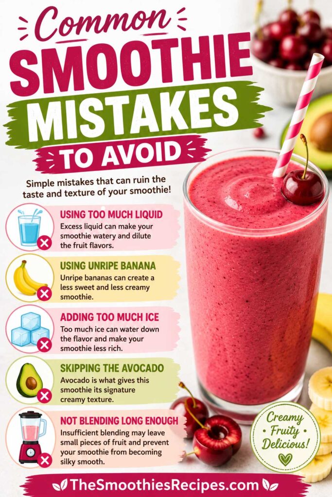 Common Smoothie Mistakes To Avoid for Cherry Banana Avocado Smoothie