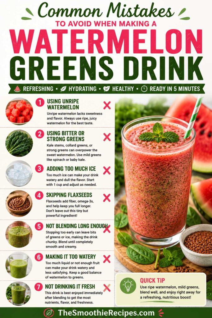 Common mistakes in making watermelon spinach smoothie